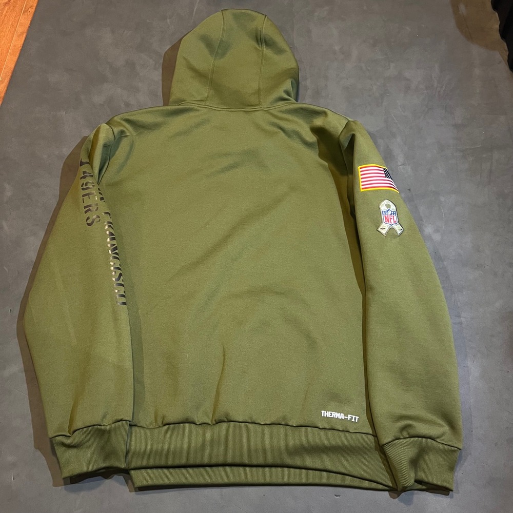 Nike NFL San Francisco 49ers Salute to Service Therma-FIT Hoodie Mens XL Olive - Picture 2 of 9